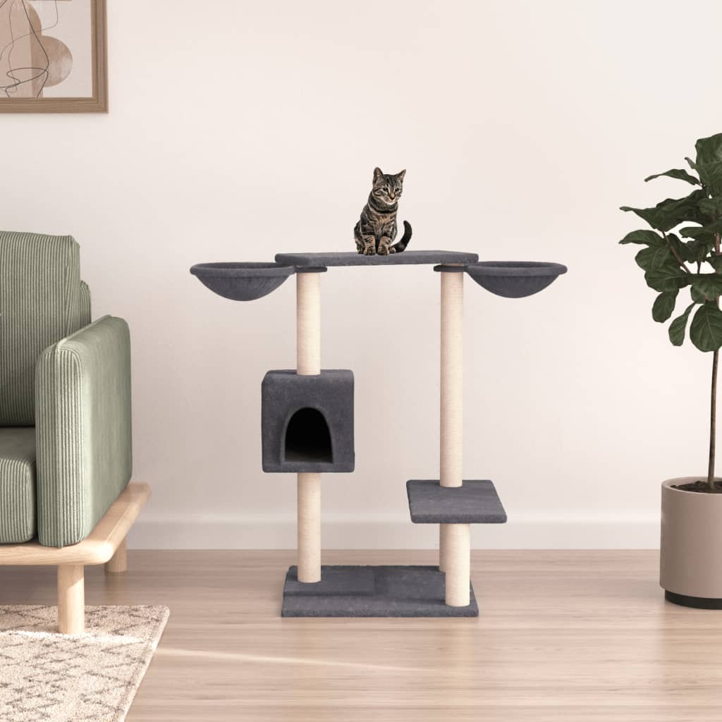 Berkfield Cat Tree with Scratching Posts Dark Grey 82 cm