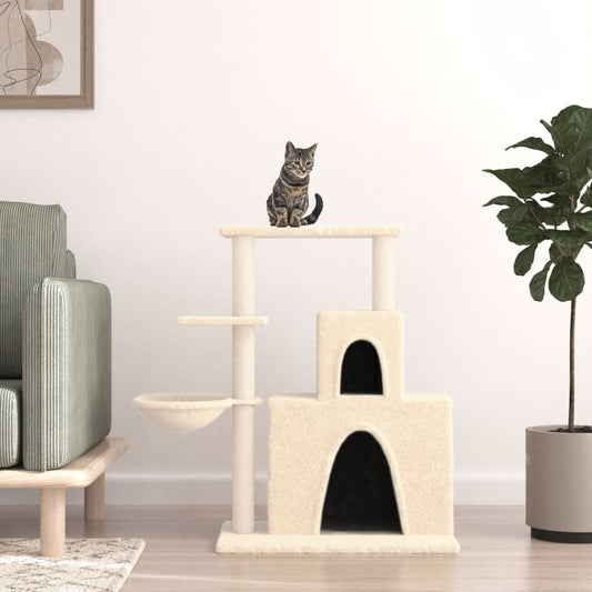 Berkfield Cat Tree with Sisal Scratching Posts Cream 83 cm
