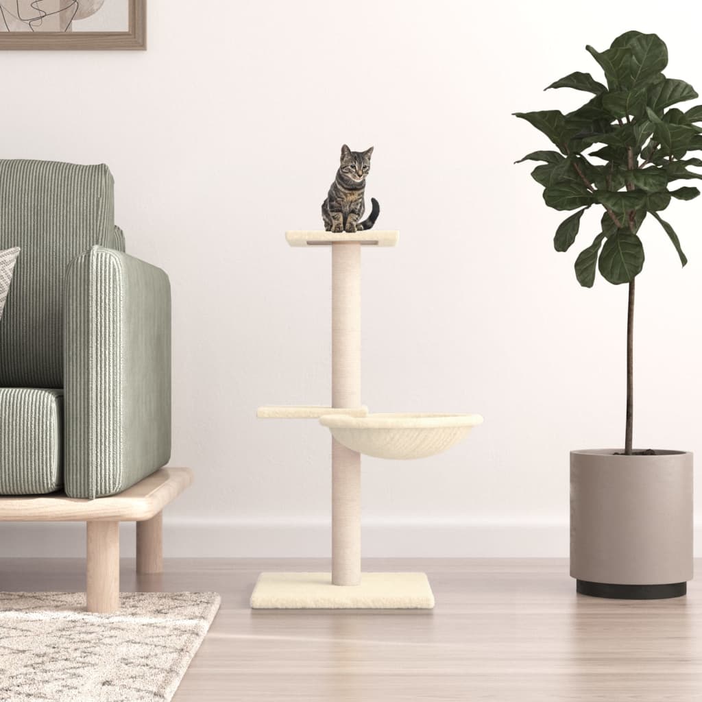 Berkfield Cat Tree with Sisal Scratching Posts Cream 72 cm
