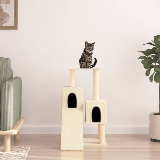 Berkfield Cat Tree with Sisal Scratching Posts Cream 82 cm