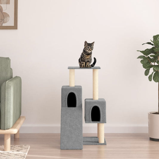 Berkfield Cat Tree with Sisal Scratching Posts Light Grey 82 cm