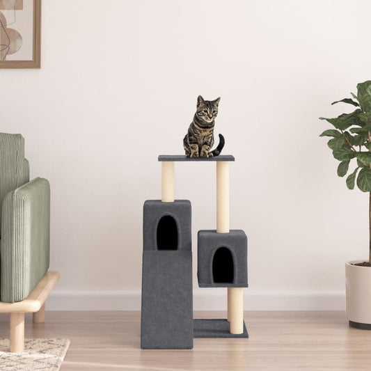 Berkfield Cat Tree with Sisal Scratching Posts Dark Grey 82 cm