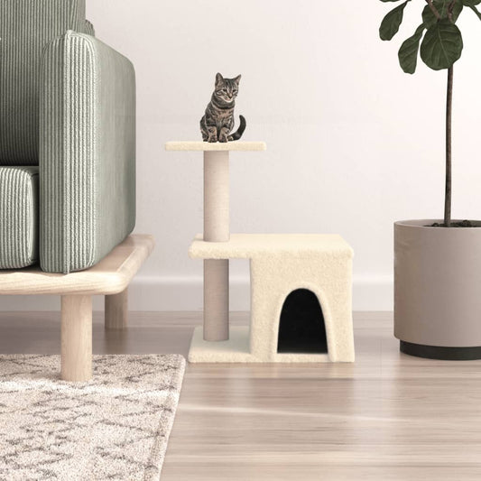 Berkfield Cat Tree with Sisal Scratching Posts Cream 48 cm