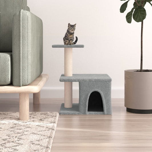 Berkfield Cat Tree with Sisal Scratching Posts Light Grey 48 cm