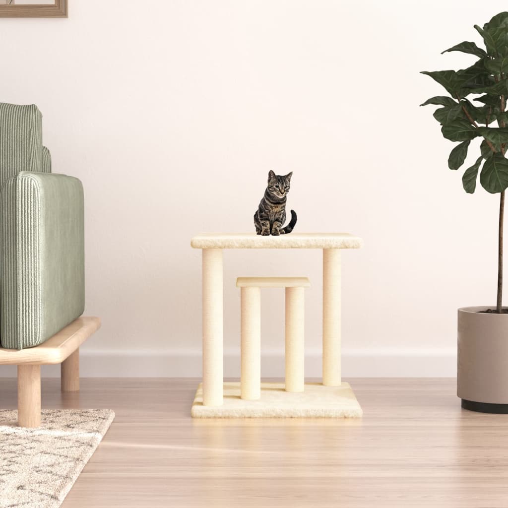 Berkfield Cat Scratching Posts with Platforms Cream 50 cm