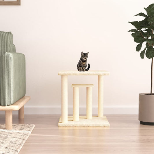 Berkfield Cat Scratching Posts with Platforms Cream 50 cm