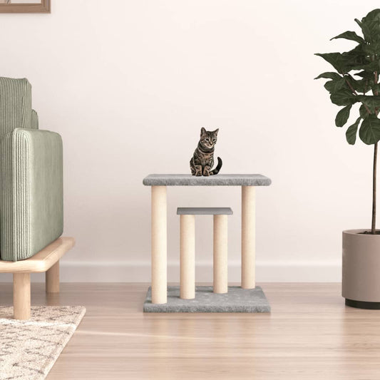 Berkfield Cat Scratching Posts with Platforms Light Grey 50 cm