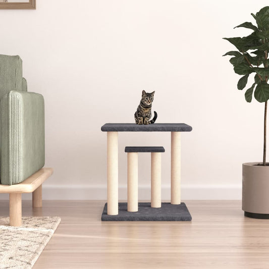 Berkfield Cat Scratching Posts with Platforms Dark Grey 50 cm