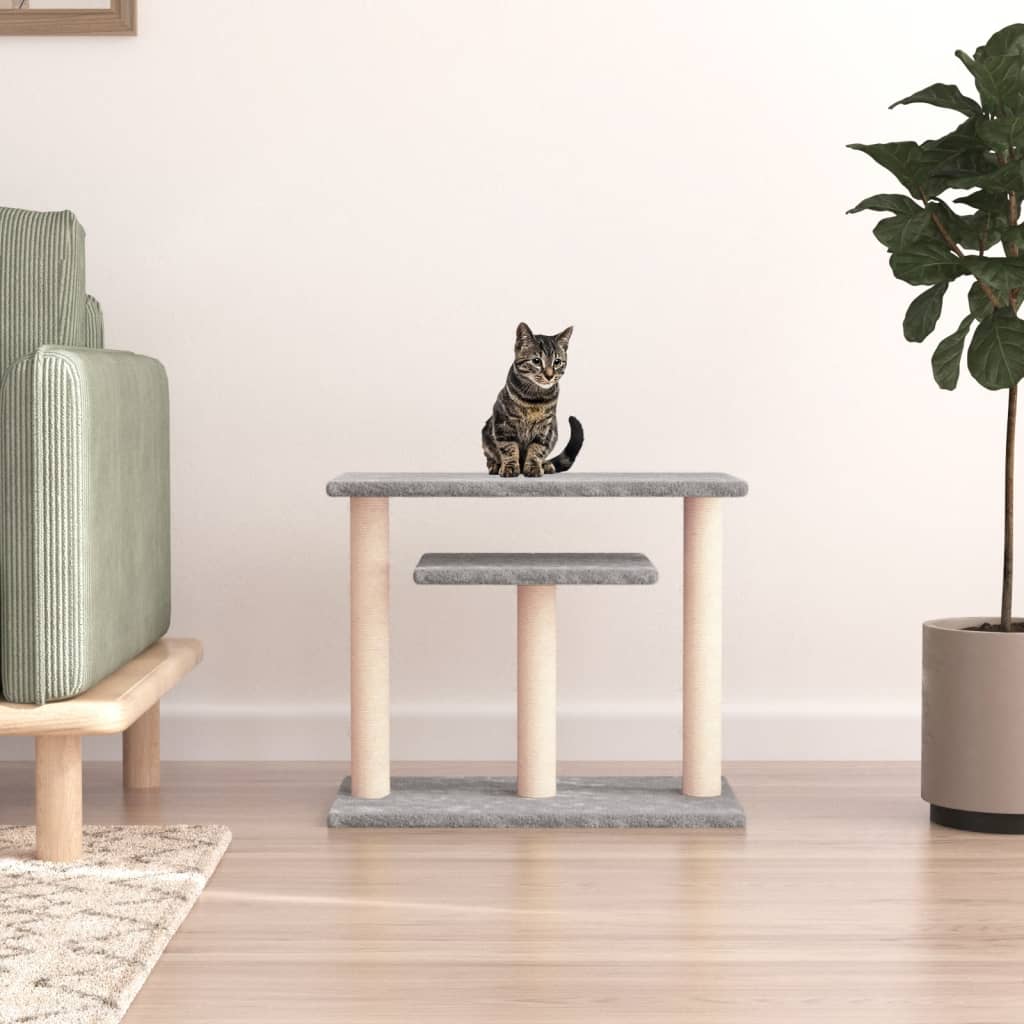 Berkfield Cat Scratching Posts with Platforms Light Grey 62.5 cm