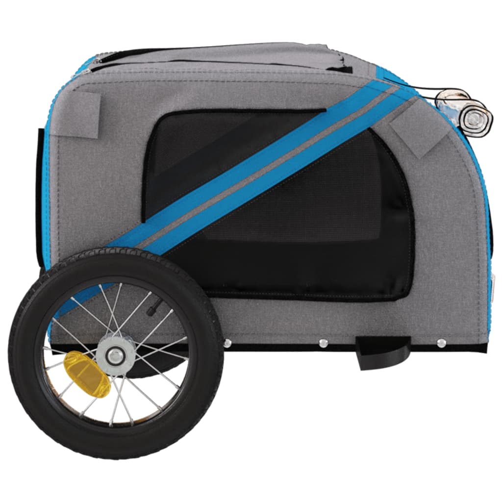 Berkfield Dog Bike Trailer Blue and Grey Oxford Fabric and Iron