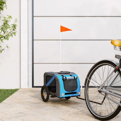 Berkfield Dog Bike Trailer Blue and Grey Oxford Fabric and Iron