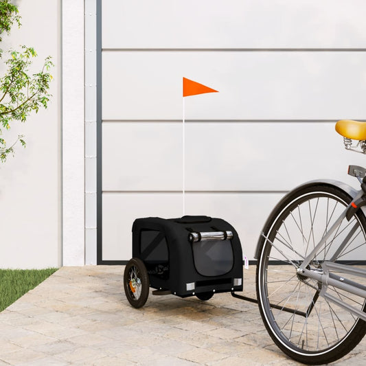 Berkfield Dog Bike Trailer Black Oxford Fabric and Iron