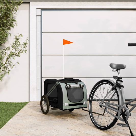 Berkfield Dog Bike Trailer Black and Grey Oxford Fabric and Iron