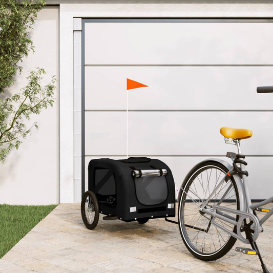 Berkfield Dog Bike Trailer Black Oxford Fabric and Iron