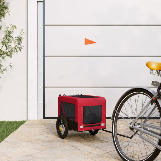 Berkfield Dog Bike Trailer Red and Black Oxford Fabric&Iron