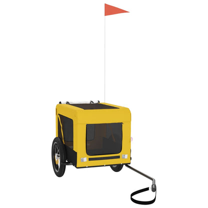 Berkfield Dog Bike Trailer Yellow and Black Oxford Fabric&Iron
