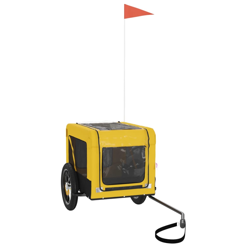 Berkfield Dog Bike Trailer Yellow and Black Oxford Fabric&Iron