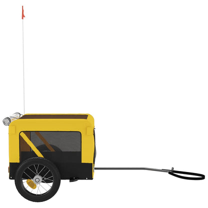 Berkfield Dog Bike Trailer Yellow and Black Oxford Fabric&Iron