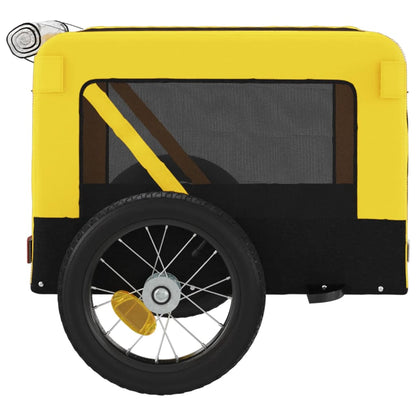 Berkfield Dog Bike Trailer Yellow and Black Oxford Fabric&Iron