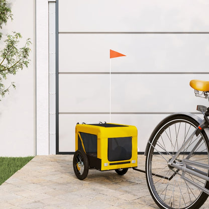 Berkfield Dog Bike Trailer Yellow and Black Oxford Fabric&Iron