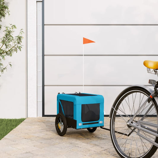 Berkfield Dog Bike Trailer Blue and Black Oxford Fabric&Iron