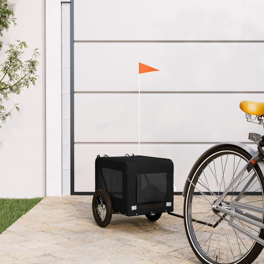 Berkfield Dog Bike Trailer Black Oxford Fabric&Iron