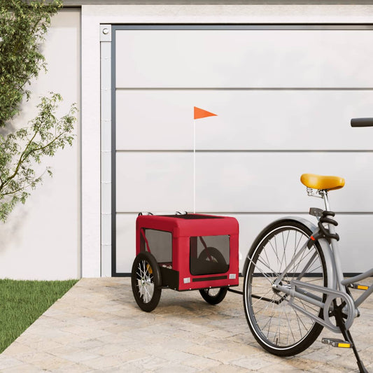 Berkfield Dog Bike Trailer Red and Black Oxford Fabric&Iron