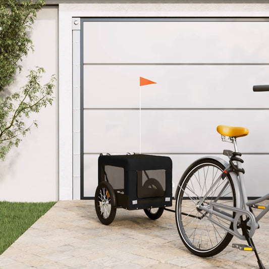 Berkfield Dog Bike Trailer Black Oxford Fabric&Iron