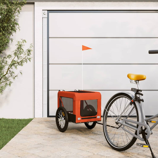 Berkfield Dog Bike Trailer Orange and Black Oxford Fabric&Iron