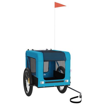 Berkfield Dog Bike Trailer Blue and Black Oxford Fabric&Iron