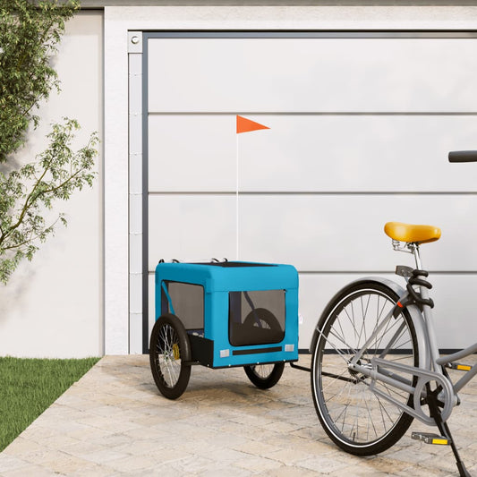 Berkfield Dog Bike Trailer Blue and Black Oxford Fabric&Iron