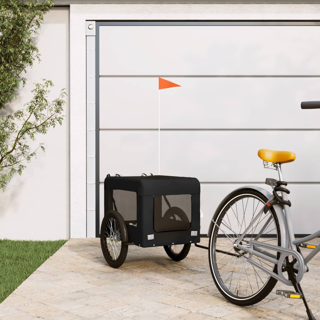 Berkfield Dog Bike Trailer Black Oxford Fabric&Iron