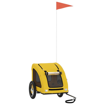 Berkfield Dog Bike Trailer Yellow Oxford Fabric and Iron