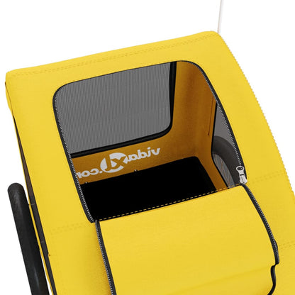 Berkfield Dog Bike Trailer Yellow Oxford Fabric and Iron