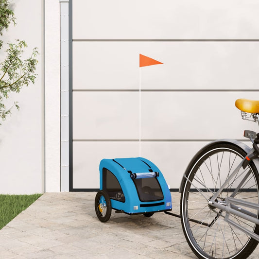 Berkfield Dog Bike Trailer Blue Oxford Fabric and Iron
