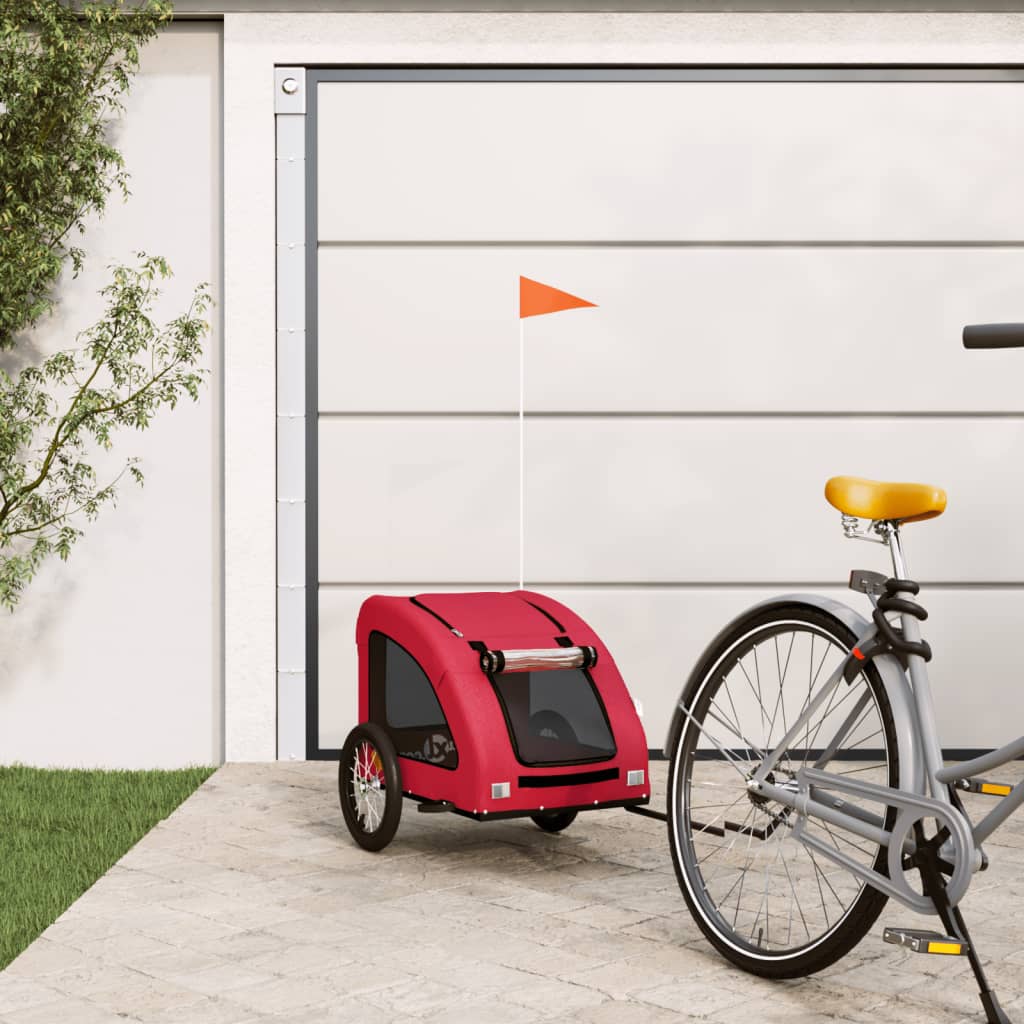 Berkfield Dog Bike Trailer Red Oxford Fabric and Iron