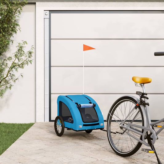 Berkfield Dog Bike Trailer Blue Oxford Fabric and Iron