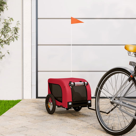 Berkfield Dog Bike Trailer Red and Black Oxford Fabric and Iron