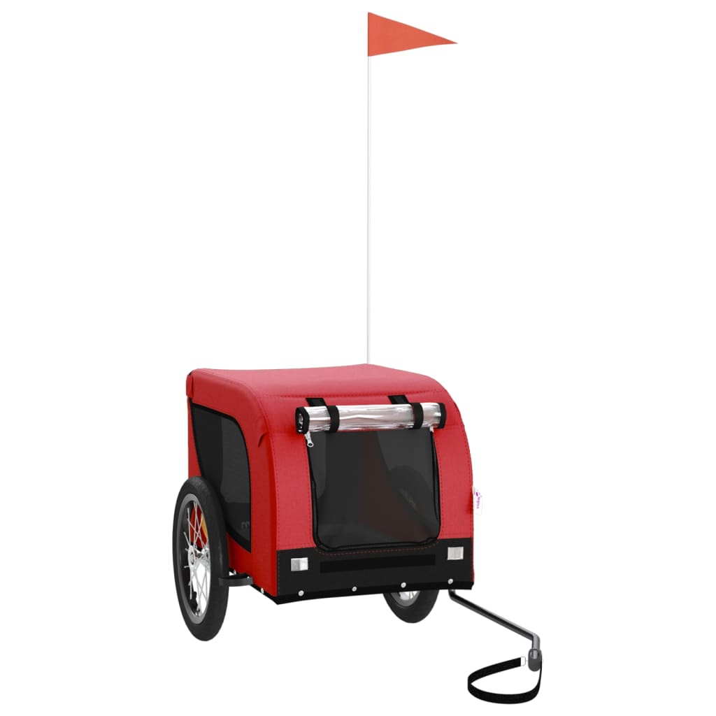 Berkfield Dog Bike Trailer Red and Black Oxford Fabric and Iron