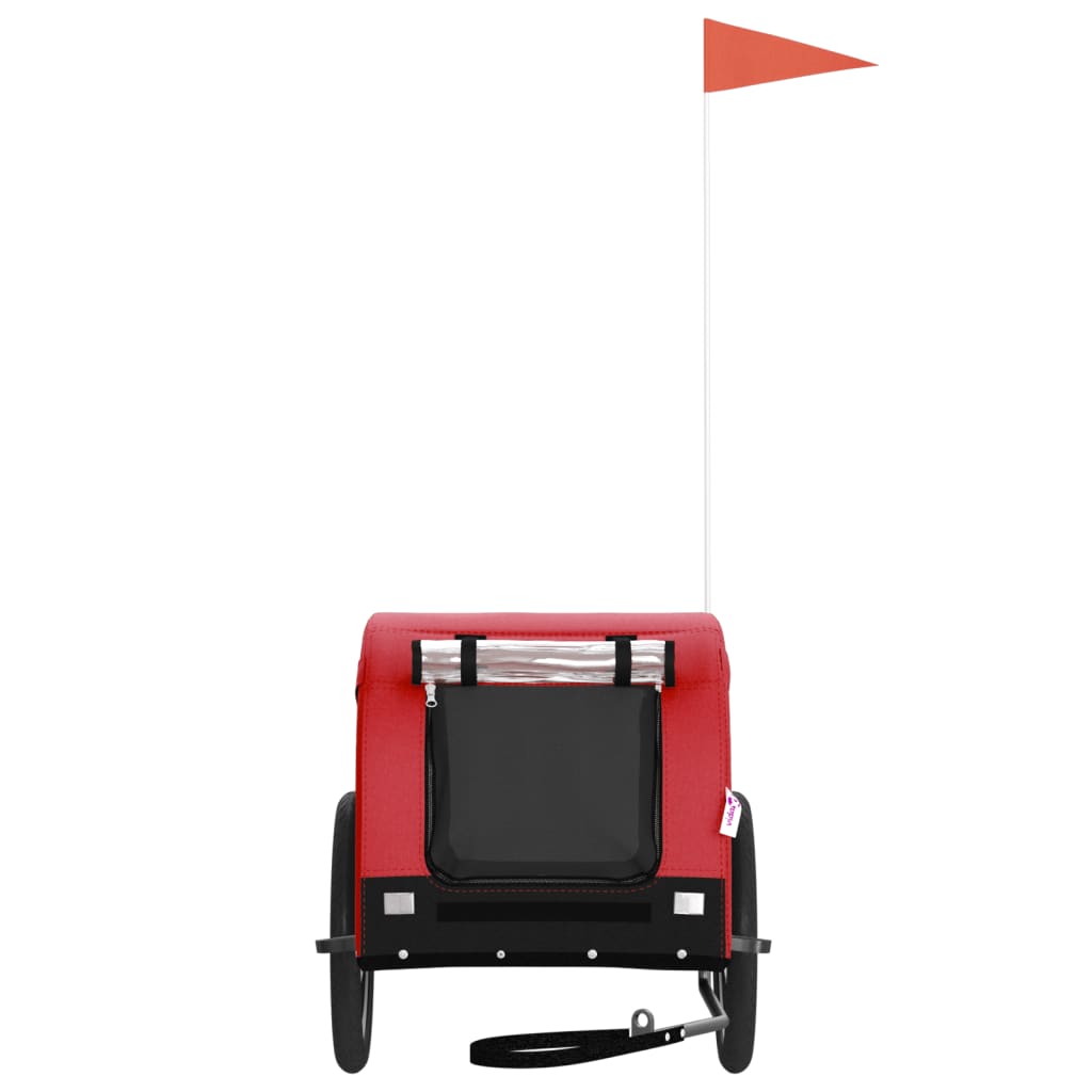 Berkfield Dog Bike Trailer Red and Black Oxford Fabric and Iron