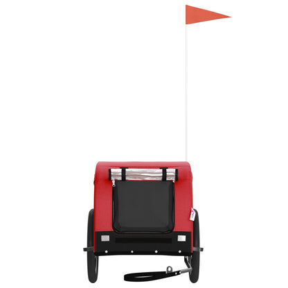 Berkfield Dog Bike Trailer Red and Black Oxford Fabric and Iron