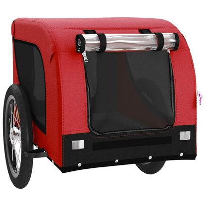 Berkfield Dog Bike Trailer Red and Black Oxford Fabric and Iron