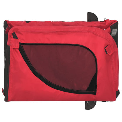 Berkfield Dog Bike Trailer Red and Black Oxford Fabric and Iron