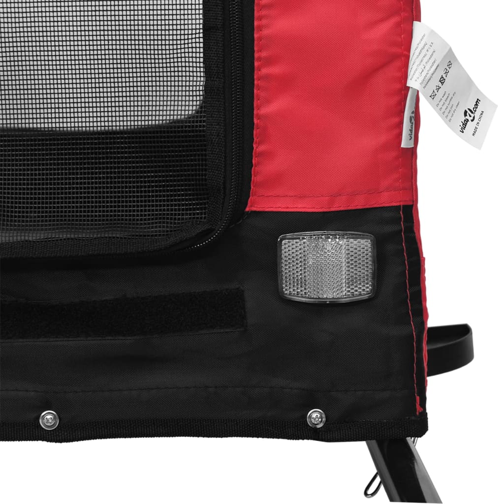 Berkfield Dog Bike Trailer Red and Black Oxford Fabric and Iron
