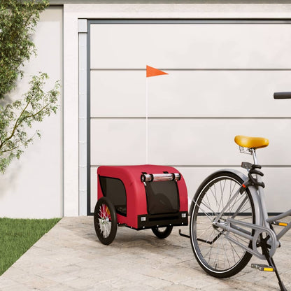 Berkfield Dog Bike Trailer Red and Black Oxford Fabric and Iron