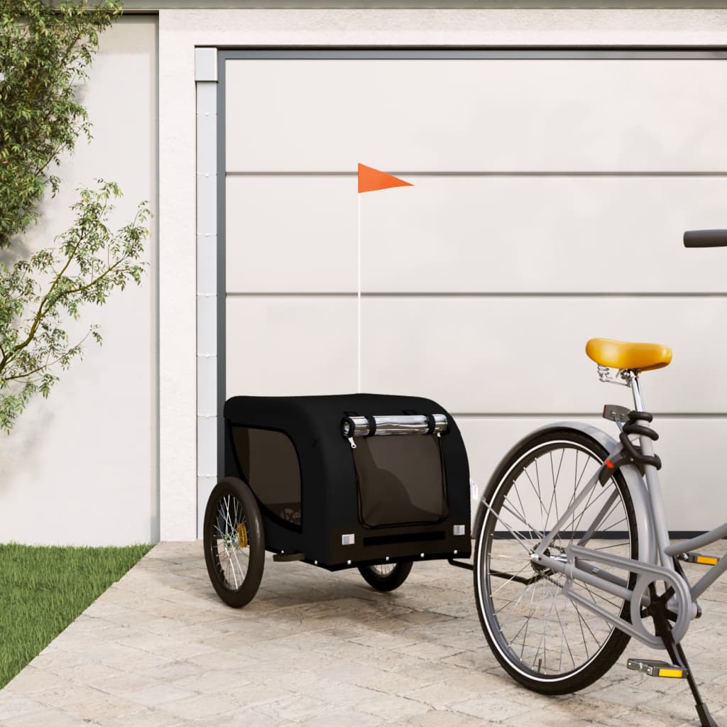 Berkfield Dog Bike Trailer Black Oxford Fabric and Iron