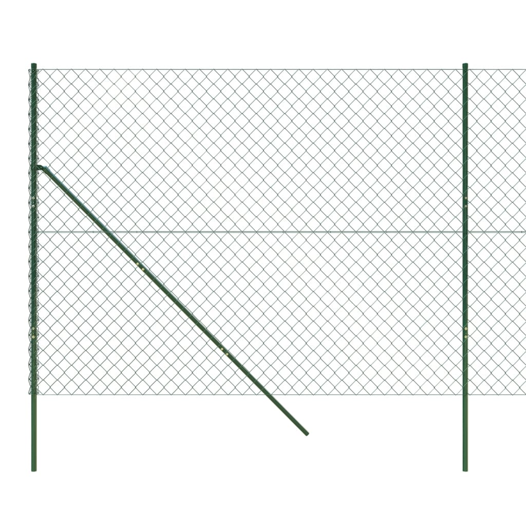 Berkfield Chain Link Fence Green 1.6x10 m