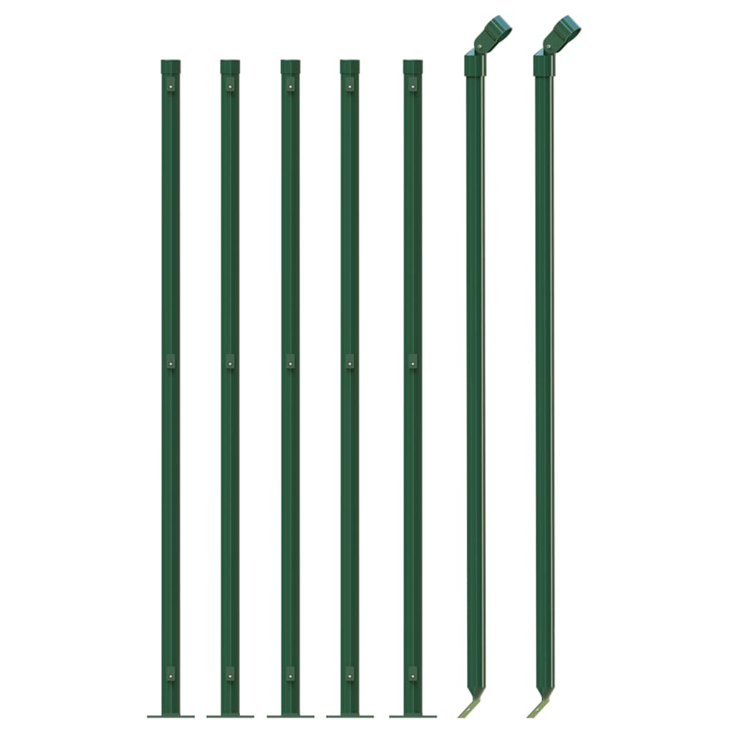 Berkfield Chain Link Fence with Flange Green 0.8x10 m