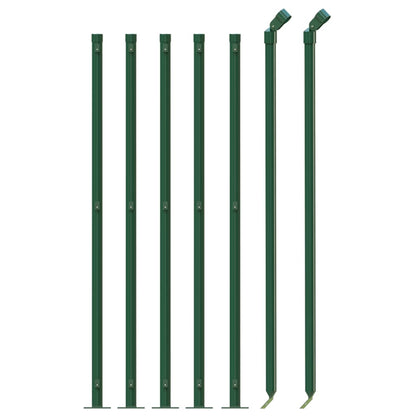 Berkfield Chain Link Fence with Flange Green 0.8x10 m