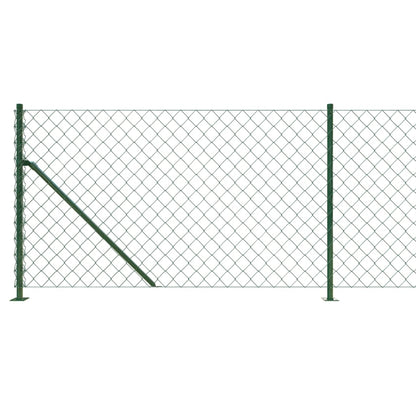 Berkfield Chain Link Fence with Flange Green 0.8x10 m